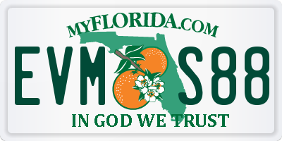 FL license plate EVMS88