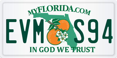 FL license plate EVMS94