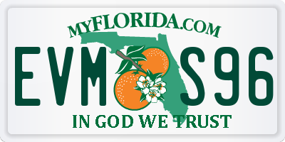 FL license plate EVMS96