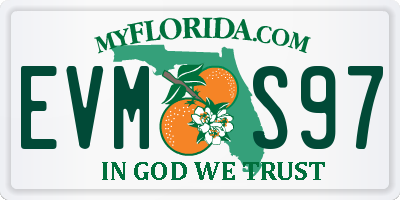 FL license plate EVMS97