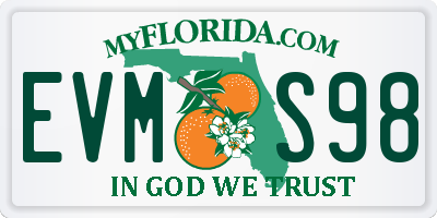 FL license plate EVMS98