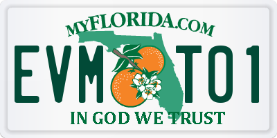 FL license plate EVMT01