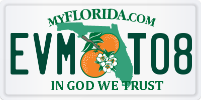 FL license plate EVMT08