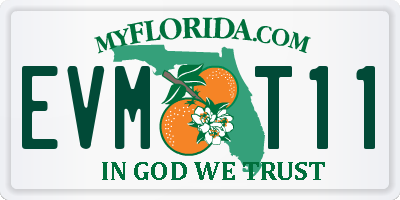 FL license plate EVMT11