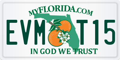 FL license plate EVMT15
