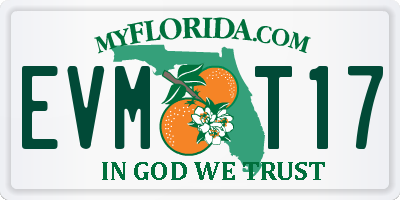 FL license plate EVMT17