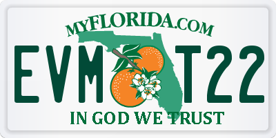 FL license plate EVMT22