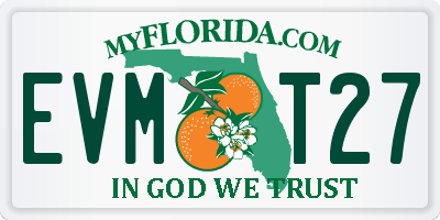 FL license plate EVMT27