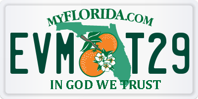 FL license plate EVMT29