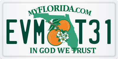 FL license plate EVMT31
