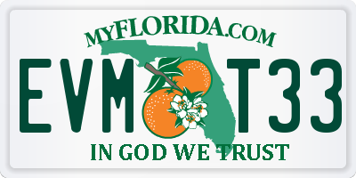 FL license plate EVMT33