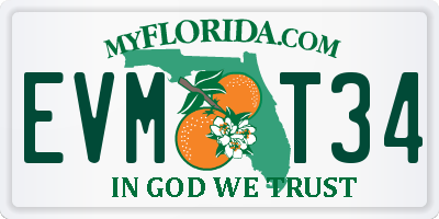 FL license plate EVMT34