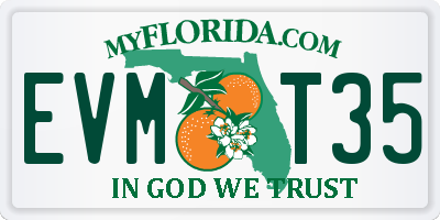 FL license plate EVMT35
