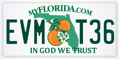 FL license plate EVMT36