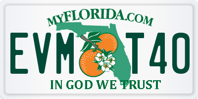 FL license plate EVMT40