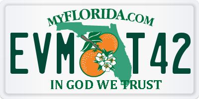 FL license plate EVMT42