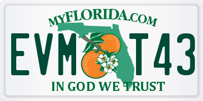 FL license plate EVMT43
