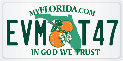 FL license plate EVMT47