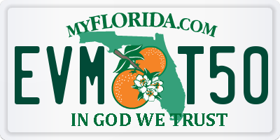 FL license plate EVMT50