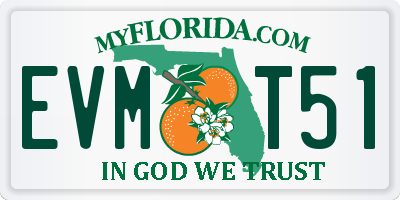 FL license plate EVMT51