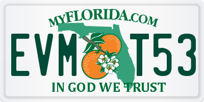 FL license plate EVMT53