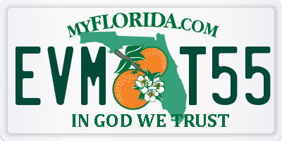 FL license plate EVMT55