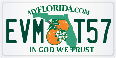 FL license plate EVMT57