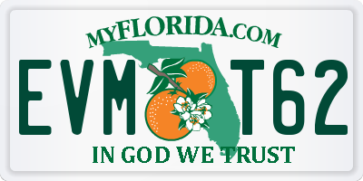 FL license plate EVMT62