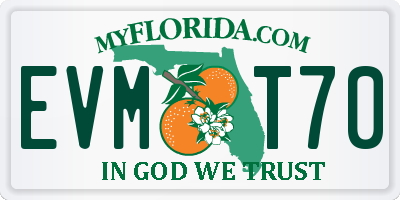 FL license plate EVMT70