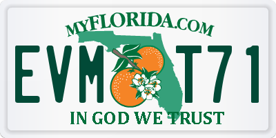 FL license plate EVMT71