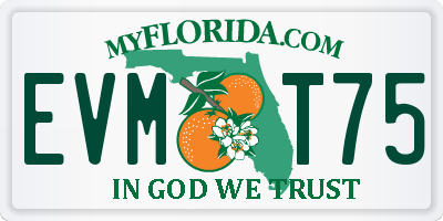 FL license plate EVMT75