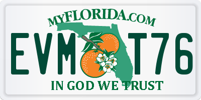 FL license plate EVMT76