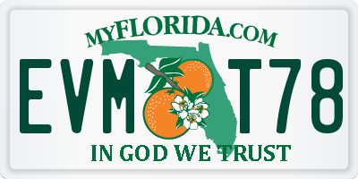 FL license plate EVMT78