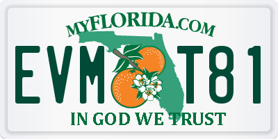 FL license plate EVMT81