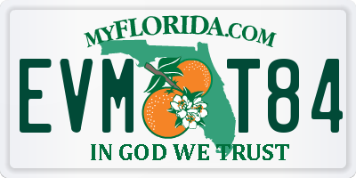 FL license plate EVMT84