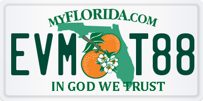 FL license plate EVMT88