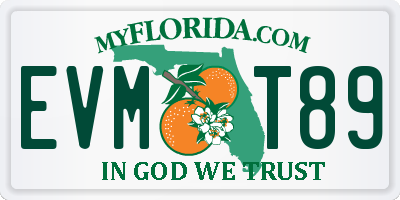 FL license plate EVMT89