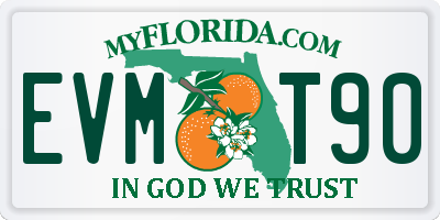 FL license plate EVMT90