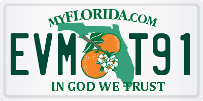FL license plate EVMT91