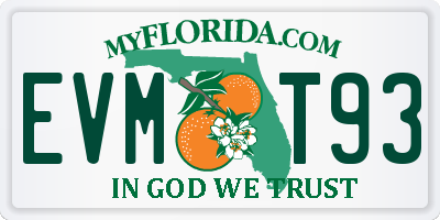 FL license plate EVMT93