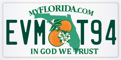 FL license plate EVMT94