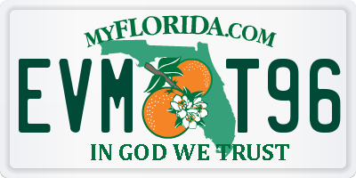 FL license plate EVMT96