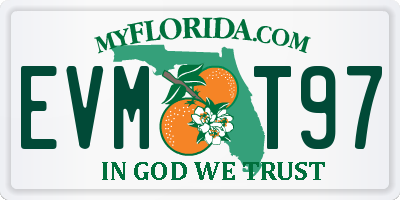 FL license plate EVMT97