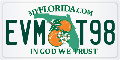 FL license plate EVMT98