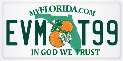 FL license plate EVMT99
