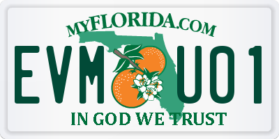 FL license plate EVMU01