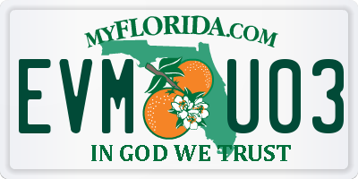 FL license plate EVMU03