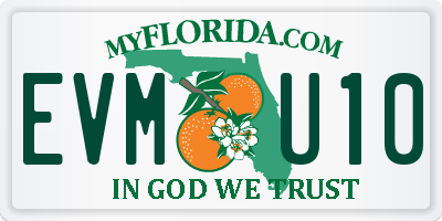 FL license plate EVMU10