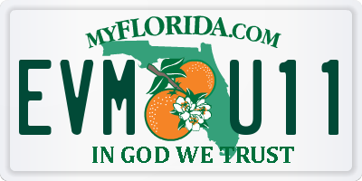 FL license plate EVMU11