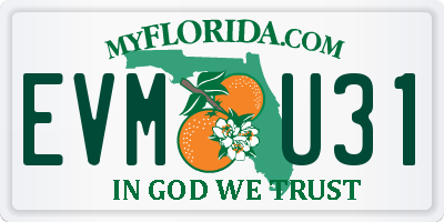 FL license plate EVMU31